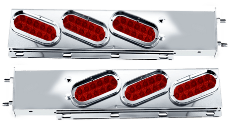 Mud Flap Hangers, Red Oval Spyder LED Lights, With Red Lens - HD Truck Source