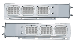 Mud Flap Hangers, Red Spyder LED Lights, With Clear Lens Stainless Steel