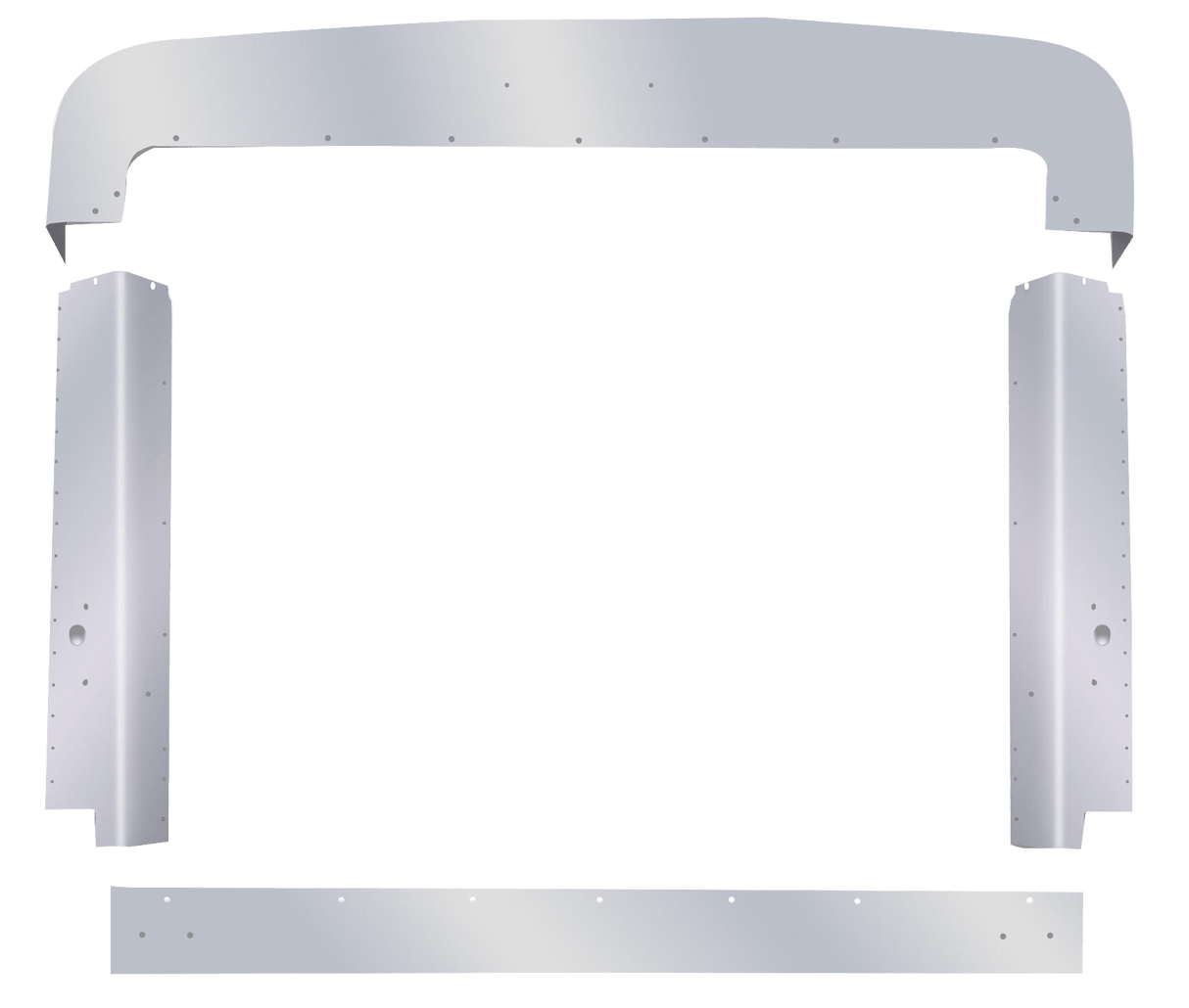 Peterbilt 379 Extended Hood - Polished Stainless Steel Grill Surround - HD Truck Source
