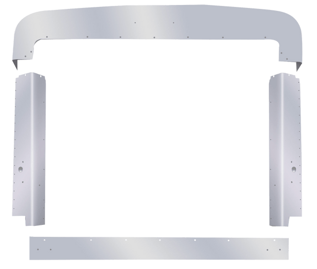 Peterbilt 379 Extended Hood - Polished Stainless Steel Grill Surround - HD Truck Source