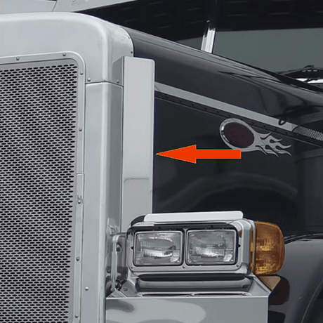 Peterbilt 379 With 4 Headlight System - Stainless Steel Side Grille Deflectors - HD Truck Source