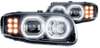 Peterbilt 388/389 LED Headlight w/Halo Black (Driver) - HD Truck Source