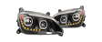 Peterbilt 587/579 2012 - 21' LED Headlight w/Halo & Sequential Turn Signal Black (Driver) - HD Truck Source