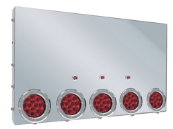 Rear Center Light Panel With Five 4 Inch Round and Eighteen 3/4 Inch LED Lights