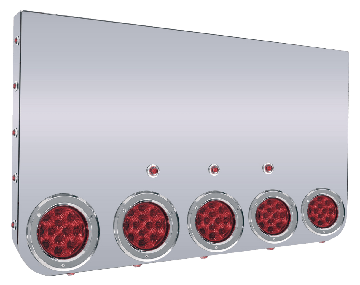 Rear Center Light Panel With Five 4 Inch Round and Eighteen 3/4 Inch LED Lights - HD Truck Source