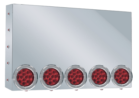 Rear Center Light Panel With Five 4 Inch Round and Fifteen 3/4 Inch LED Lights - HD Truck Source