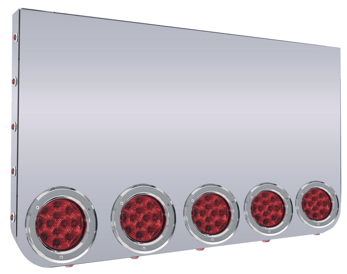 Rear Center Light Panel With Five 4 Inch Round and Fifteen 3/4 Inch LED Lights - HD Truck Source