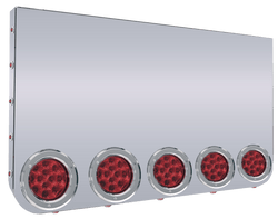 Rear Center Light Panel With Five 4 Inch Round and Fifteen 3/4 Inch LED Lights