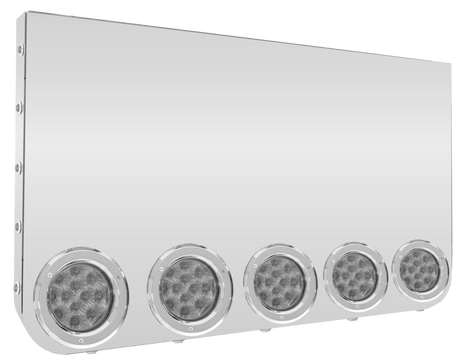 Rear Center Light Panel With Five 4 Inch Round and Fifteen 3/4 Inch LED Lights - HD Truck Source