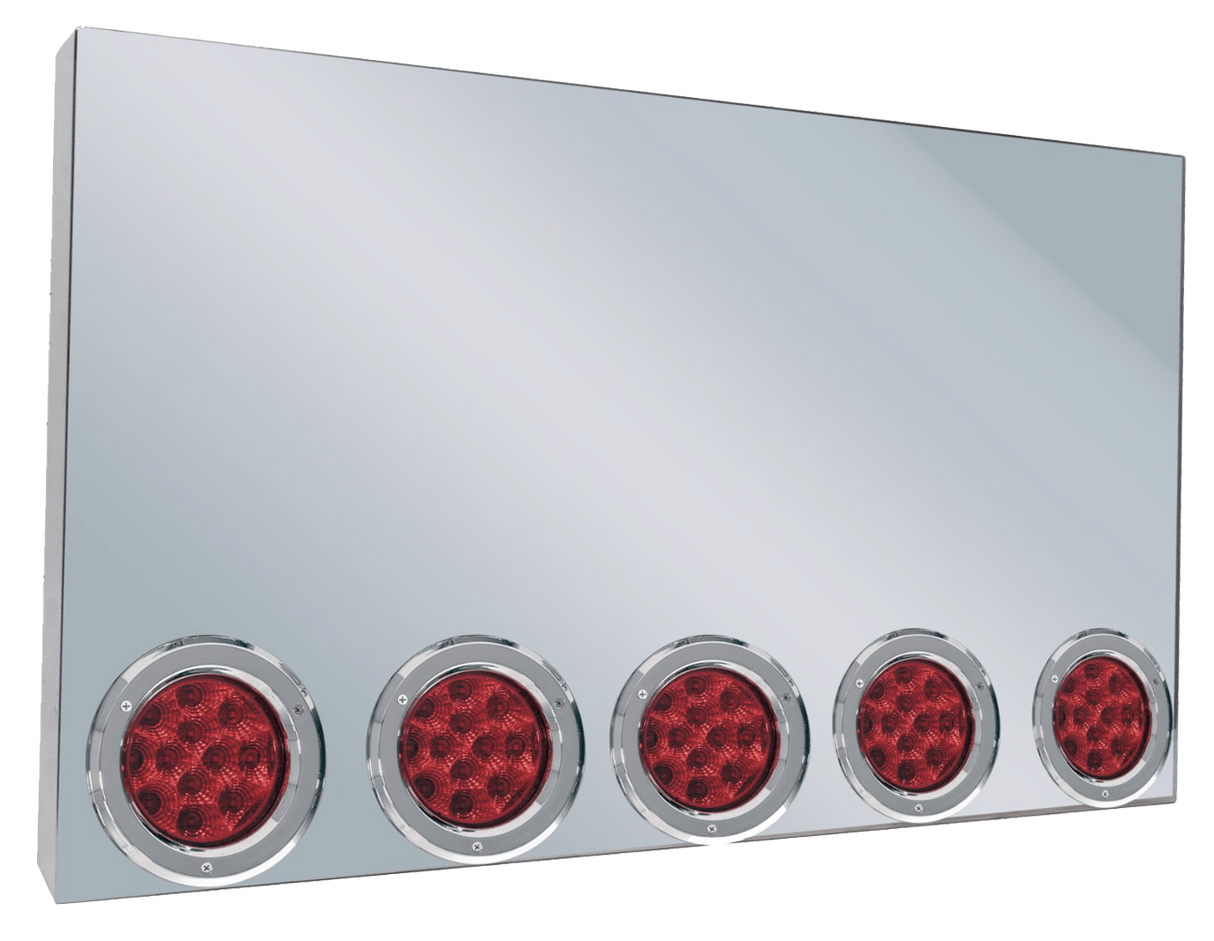 Rear Center Light Panel With Five 4 Inch Round LED Lights - HD Truck Source