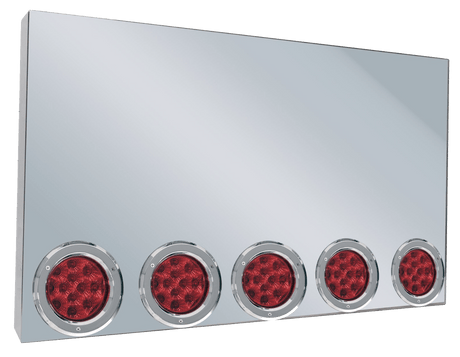 Rear Center Light Panel With Five 4 Inch Round LED Lights - HD Truck Source