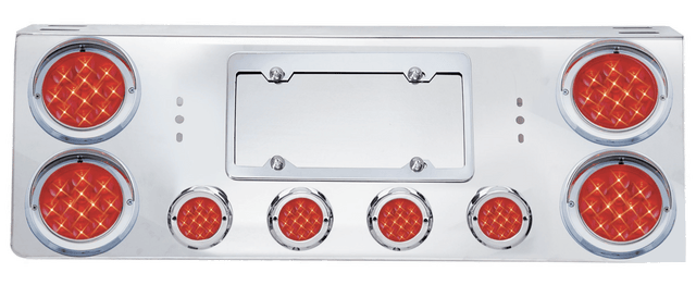 Rear Center Light Panel With Four 4 Inch and Four 2 Inch LED Lights - HD Truck Source