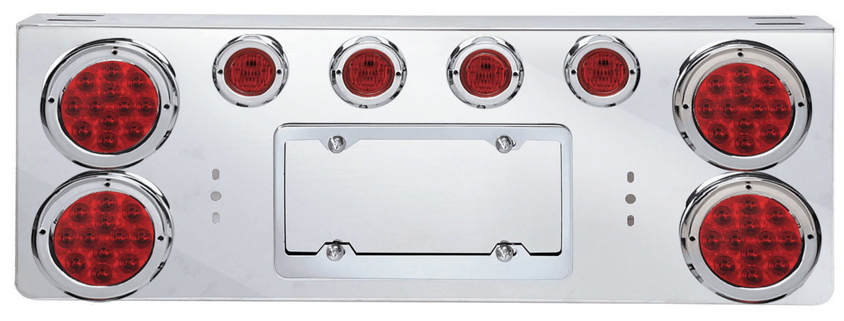 Rear Center Light Panel With Four 4 Inch and Four 2 Inch LED Lights - HD Truck Source