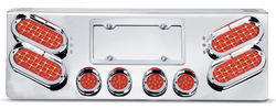 Rear Center Light Panel With Four 6 Inch Oval and Four 2 Inch Round LED Lights