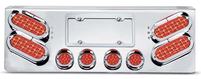 Rear Center Light Panel With Four 6 Inch Oval and Four 2 Inch Round LED Lights - HD Truck Source