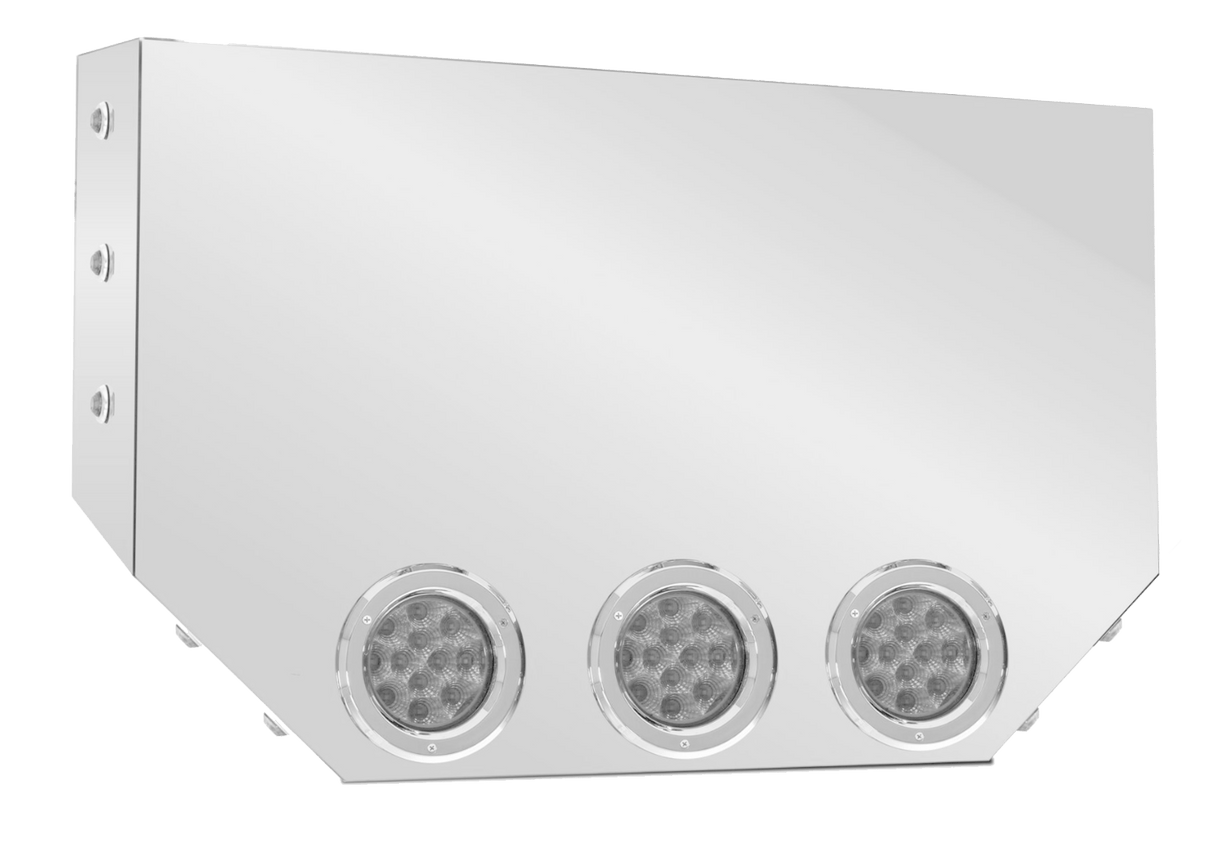 Rear Center Light Panel With Three 4 Inch Round and Ten 3/4 Inch LED Lights - HD Truck Source