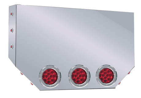 Rear Center Light Panel With Three 4 Inch Round and Ten 3/4 Inch LED Lights - HD Truck Source