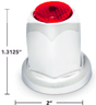 Red Reflector 33mm Push - On Chrome Lug Nut Cover - HD Truck Source