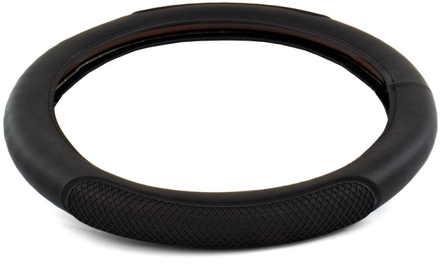 Semi Truck 18 Inch Rubber Diamond Black/Black Anti Slip Grip Steering Wheel Cover - HD Truck Source