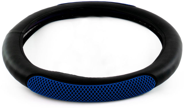 Semi Truck 18 Inch Rubber Diamond Black/Blue Anti Slip Grip Steering Wheel Cover - HD Truck Source