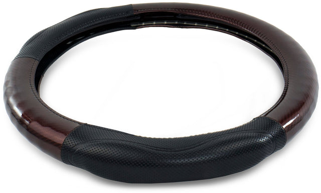 Semi Truck 18 Inch Wood w/Black Memory Foam Grips Steering Wheel Cover - HD Truck Source