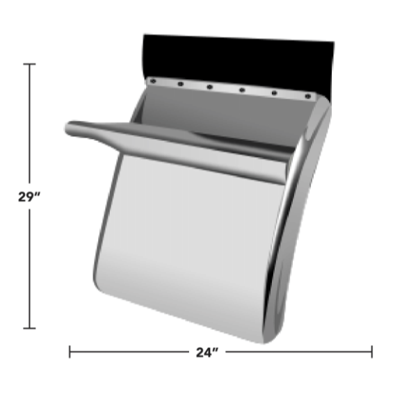 Semi Truck 29 Inch Quarter Fenders w/Triangle Mounts Stainless Steel - HD Truck Source