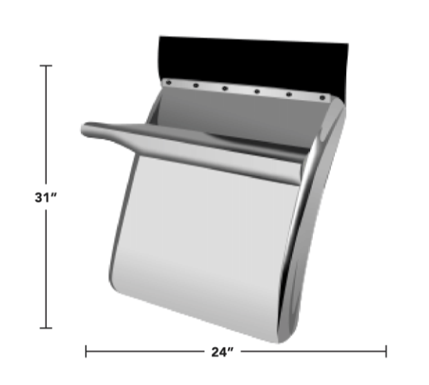 Semi Truck 31 Inch Quarter Fenders w/Triangle Mounts Stainless Steel - HD Truck Source