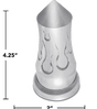 Tall Flame 33mm Push - On Chrome Lug Nut Cover - HD Truck Source