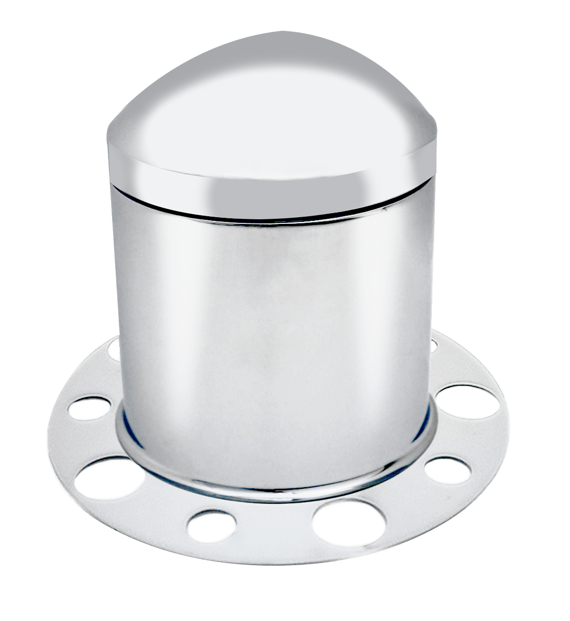 Universal - Rear Axle Wheel Cover With Pointed Hubcap - Chrome Steel - HD Truck Source