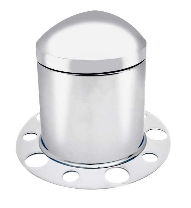 Universal - Rear Axle Wheel Cover With Pointed Hubcap - Chrome Steel - HD Truck Source