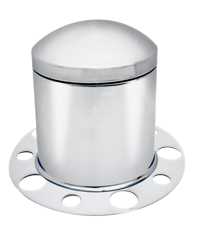 Universal - Rear Axle Wheel Cover With Rounded Hubcap - Chrome Steel - HD Truck Source