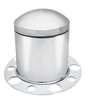 Universal - Rear Axle Wheel Cover With Rounded Hubcap - Chrome Steel - HD Truck Source