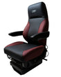 Universal Semi Truck Power Seat w/Arm Rests - Black & Maroon - HD Truck Source