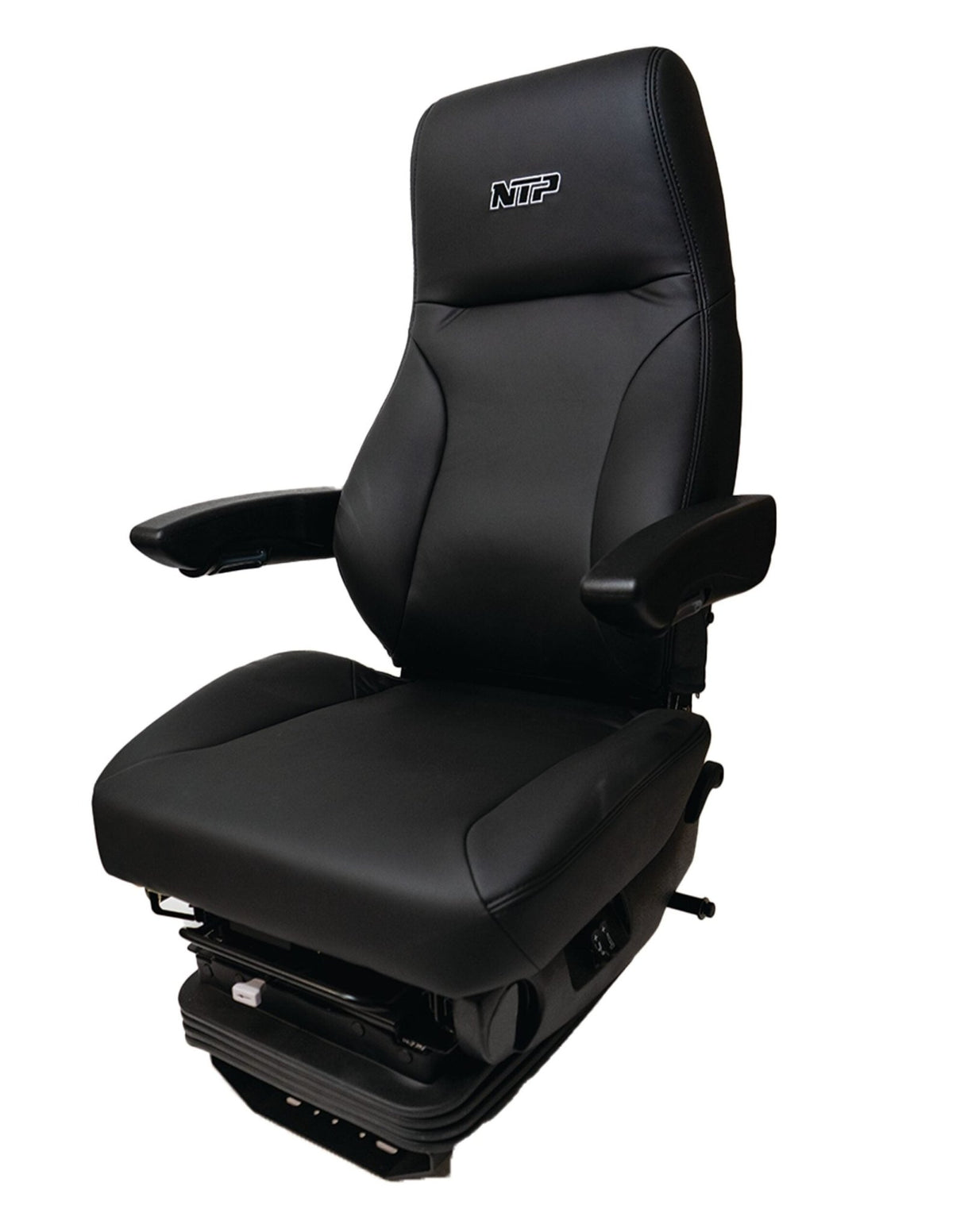 Universal Semi Truck Power Seat with Arm Rests - Black - HD Truck Source
