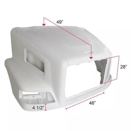 Volvo VNM 200 2004 And Newer - 49 Inch Fiberglass Hood - HD Truck Source