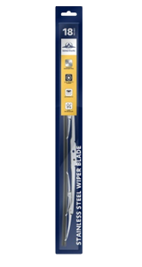 Stainless Steel Wiper Blades 16, 18, 22 and 24 Inch